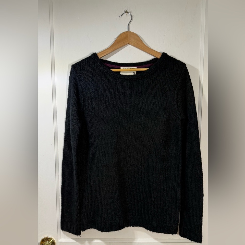 Rag & Bone Black Crew Neck Sweater